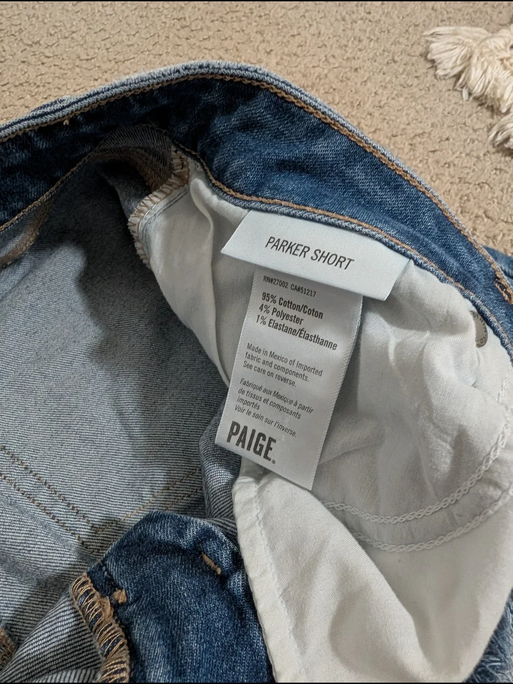 PAIGE Parker Short Denim Shorts - Medium Blue - Picture 2 of 4